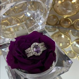 Amethyst stone silver ring